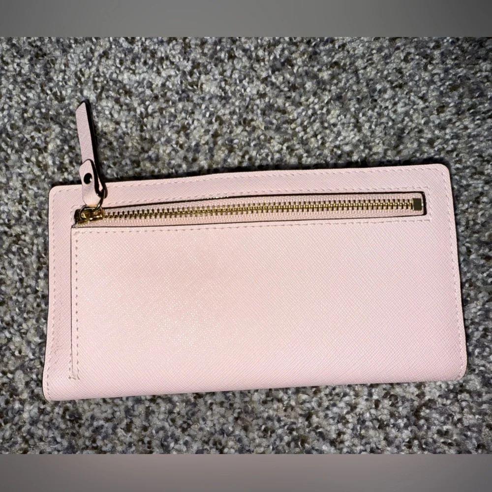 Kate spade light pink slim snap card holder wallet